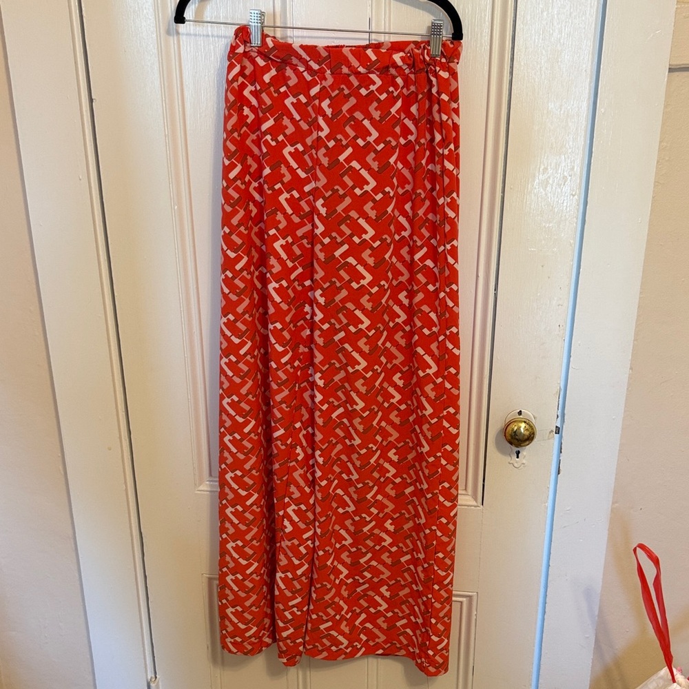 Pomander Place Red Geometric Elastic Waist Pants